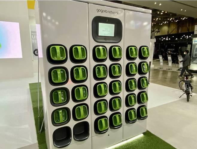 고고로가 부산모터쇼 현장에서 선보인 충전 스테이션. 출처=IT동아