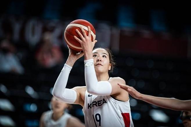 대표팀 센터 박지수.&nbsp; &nbsp;대한민국농구협회(KBA)