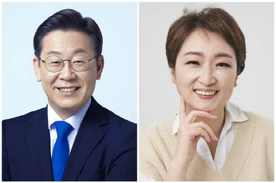 이재명(왼쪽) 더불어민주당 의원과 이언주 전 국회의원. <민주당 제공, 이언주 의원실 제공>