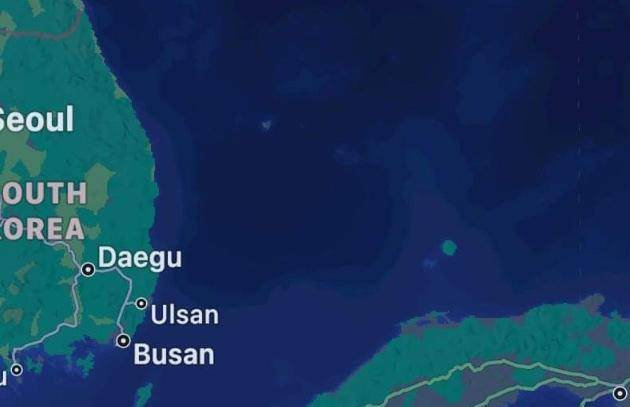 미국의 애플 아이폰 지도. 한국의 울릉도, 일본의 오키제도만 표기하고 '독도'는 표기하지 않았다. 서경덕 교수 제공