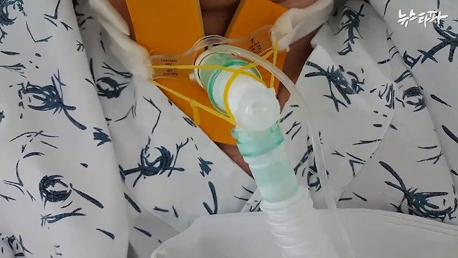 ▲장경복 씨가 서울아산병원 병상에 누워 있다.