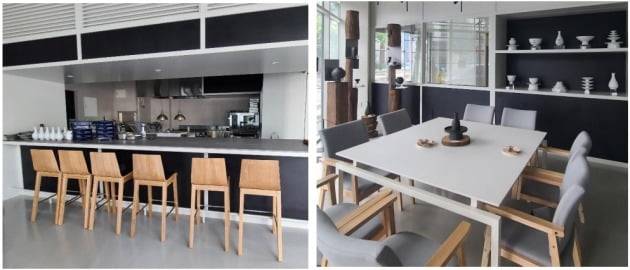 지평주조의 한식 맡김차림 식당 푼주의 내부 전경.  /지평주조 제공