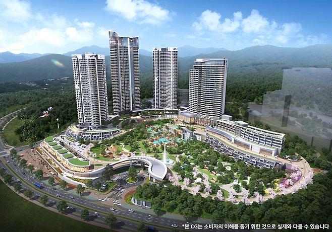 롯데리조트(예정) 및 울산 롯데캐슬 블루마리나 생활숙박시설 조감도 [사진 = 롯데건설]