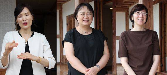 왼쪽부터 김민수, 이남금, 김성은 세종학당 강사. 경력 20년 수준의 베테랑 강사로, 일본 각 대학에 출강하고 있다. 사진=조은효 특파원
