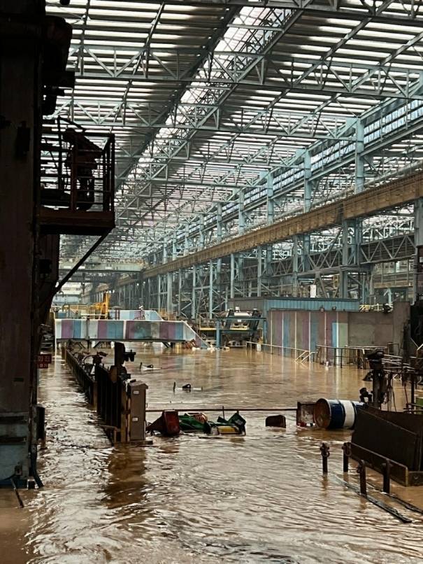 침수된 포항제철소. 독자 제공
