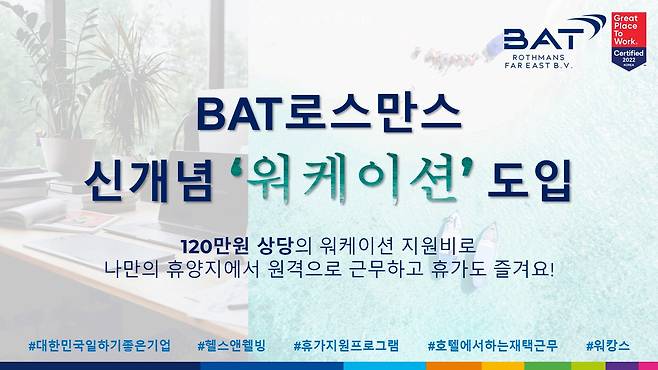 '워케이션' 근무제.(BAT로스만스 제공)