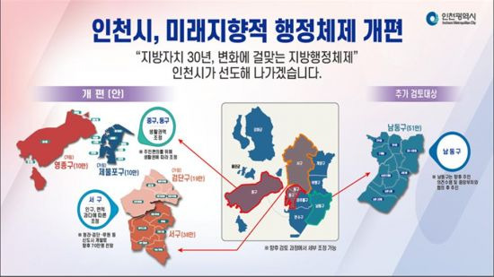 인천 행정구역 개편안 [인천시 제공]