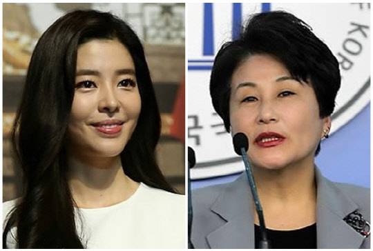 배우 김규리씨(왼쪽)와 전여옥 전 국회의원. <연합뉴스>