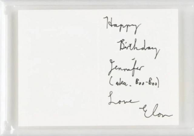 일론 머스크가 그웬에게 보낸 손편지. RR옥션 제공