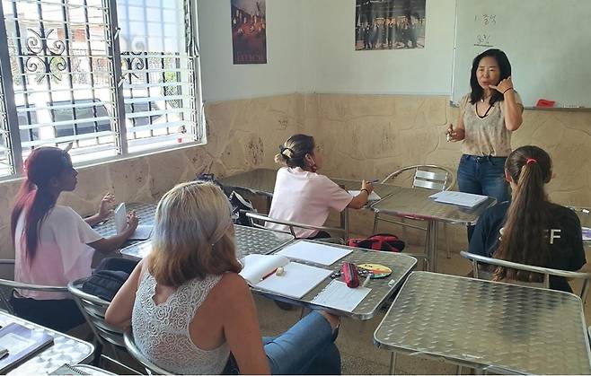 9월 초 개교한 쿠바 한글학교 수업 장면 [쿠바 한글학교 제공]