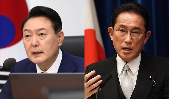 윤석열 대통령과 기시다 후미오 일본 총리/AFPBBNews=뉴스1