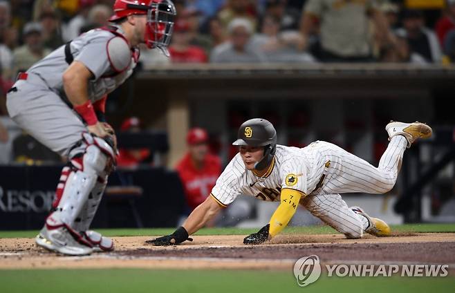 2회 김하성의 선취 득점 장면 [USA TODAY Sports=연합뉴스]