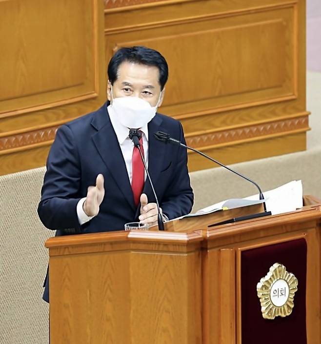 음경택의원 시정질문 현장. / 사진제공=안양시의회