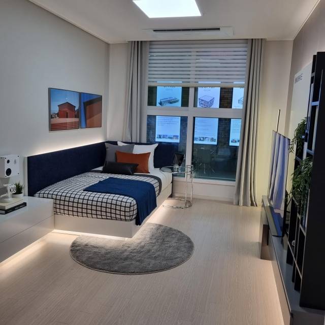 대한민국방위산업전 2022(DX코리아 2022)에 전시된  간부 독신자 숙소 모습. 페이스북 ‘육군훈련소 대신 전해드립니다’