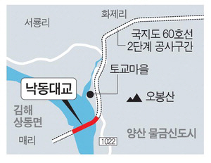 양산~김해 국지도 60호선 2단계 사업구간 약도. 국제신문DB