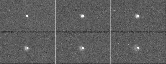 한국천문연구원이 우주물체 전자광학 감시네트워크(OWL-Net)로 NASA 다트 탐사선의 소행성 디모포스 충돌 실험 현장을 포착했다. 관측 결과 충돌 직후 소행성 표면에서 먼지가 분출되는 모습(dust plume).