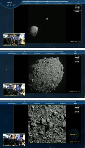 DART 우주선이 다이모르포스에 다가서면서 포착해 전송한 이미지 [NASA 제공/ UPI 연합뉴스]