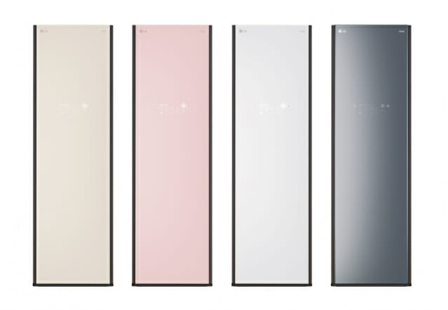 LG전자가 ‘LG 스타일러 오브제컬렉션’ 신제품을 26일 출시했다. (왼쪽부터) 미스트 베이지, 미스트 핑크, 크림 화이트, 블랙틴트미러 색상 (사진=LG전자)