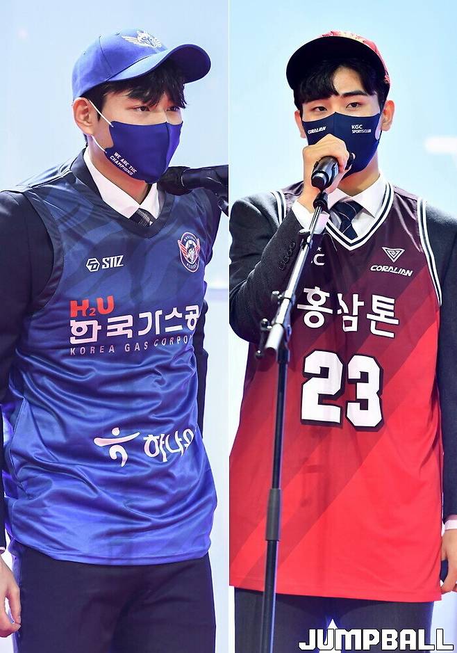 ▲ 사진 왼쪽부터 8순위 염유성(한국가스공사), 9순위 고찬혁(KGC인삼공사)