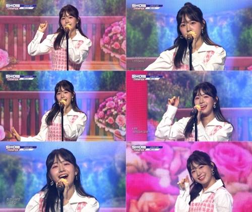 ‘쇼챔’ 예빈나다가 사랑스러운 매력을 자랑했다.
 사진=방송 캡처