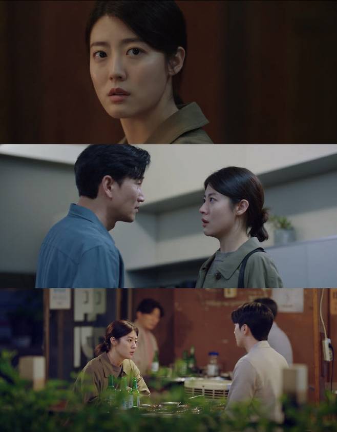 tvN 토일 드라마 ‘작은 아씨들’에서 오인경 기자 역을 맡은 배우 남지현이 꼽은 명장면 가운데 제9회 방송의 장면들(사진 출처=tvN ‘작은 아씨들’ 제공).