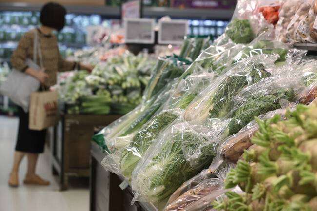 지난달 21일 서울의 한 대형마트에서 시민들이 장을 보고 있다. 연합뉴스