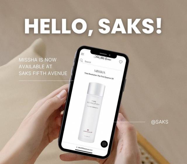 미국 대표 럭셔리 백화점 중 하나인 삭스피프스애비뉴에 입점한 미샤. /사진 제공=에이블씨엔씨