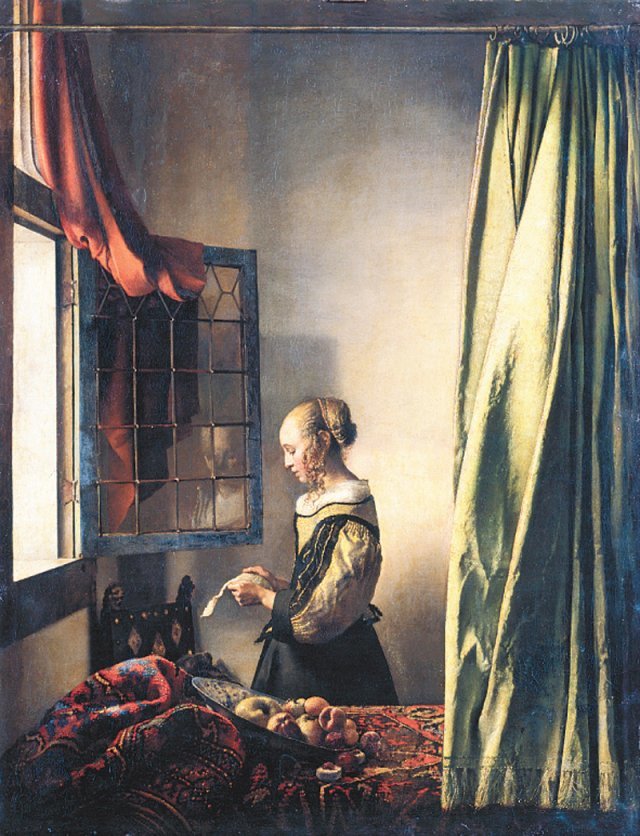 요하네스 페르메이르 ‘열린 창가에서 편지 읽는 소녀’, 1657∼1659년.