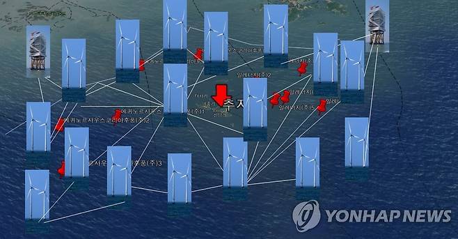 제주시 추자면 추자도 해상풍력 발전설비 설치 예상도 [추자도해상풍력발전반대대책위원회 제공. 재판매 및 DB 금지]