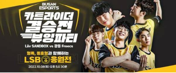 8일 부산이스포츠경기장에서 열리는 카트라이더 결승전 뷰잉파티 포스터