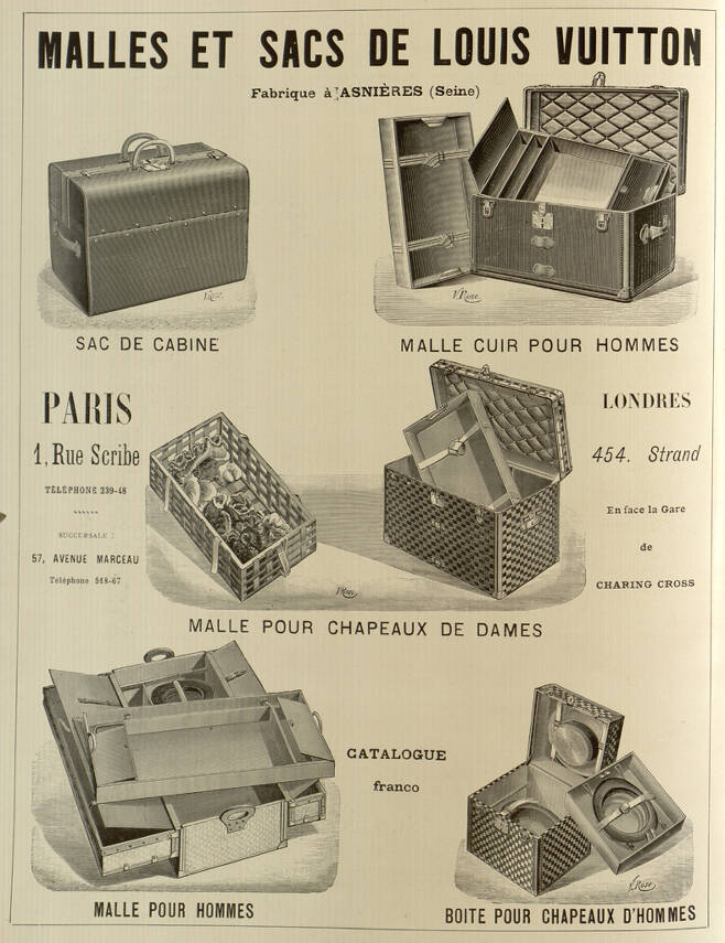1890년대 루이 비통의 광고 사진. 사업 초기 트렁크를 주력으로 했음을 보여준다.