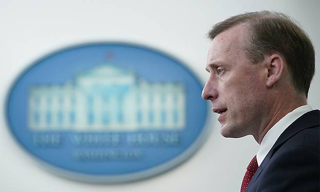 제이크 설리번 미국 백악관 국가안보보좌관. AP연합뉴스