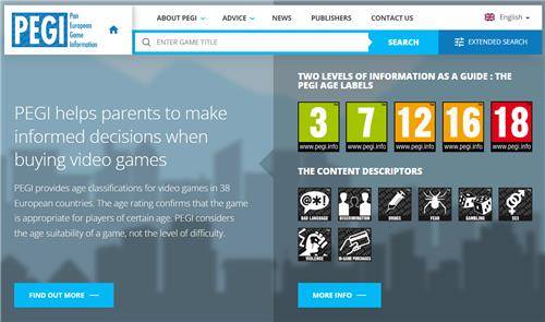 유럽의 게임 심의 기구 PEGI(범유럽 게임 정보) [PEGI 홈페이지 캡처]