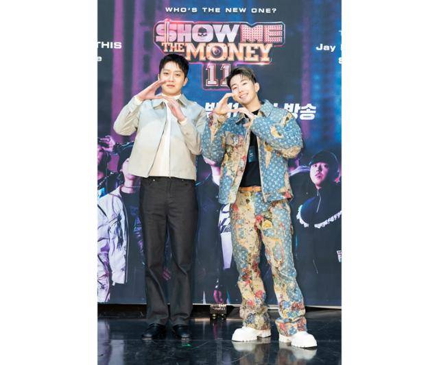 21일 Mnet '쇼미더머니11' 온라인 제작발표회가 진행됐다. 릴보이 그루비룸 박재범 슬롬 저스디스 알티(R.Tee) 더콰이엇 릴러말즈와 최효진 CP 이형진 PD가 참석했다. Mnet 제공