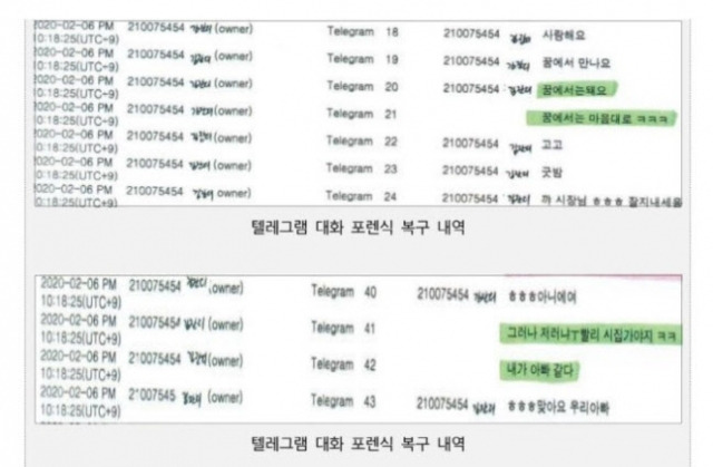 정철승 변호사가 17일 공개한 박 전 시장과 성폭력 피해자가 주고받은 텔레그램 대화 내용. 정철승 변호사 페이스북 캡처