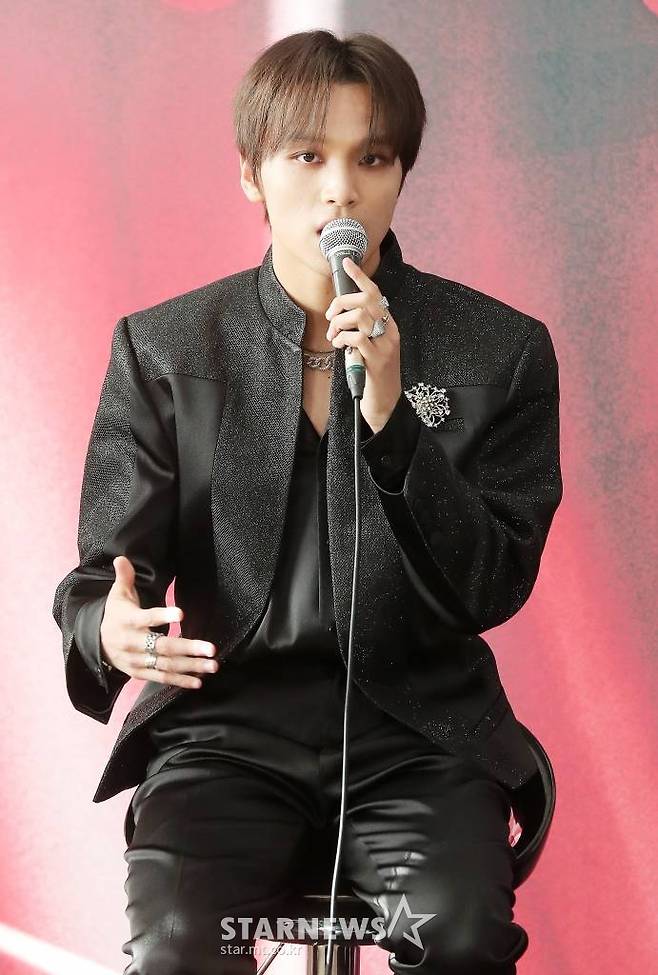 NCT 127(엔시티 127) 해찬이 23일 오후 서울 송파구 올림픽주경기장에서 진행된 두 번째 월드 투어의 서울 스페셜 공연 'NEO CITY : SEOUL - THE LINK +'(네오 시티 : 서울 - 더 링크 플러스) 기자회견에 참석해 인사말을 하고 있다.  NCT 127은 11월 4~5일 인도네시아 자카르타 ICE BSD에서 두 번째 월드 투어 'NEO CITY - THE LINK' 공연을 개최한다. 2022.10.23 /사진=김창현 기자 chmt@