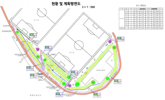 경남 사천 항공우주테마공원 파크골프장 계획 평면도.