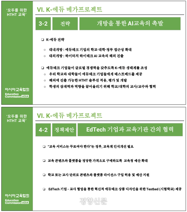 이주호 사회부총리 겸 교육부 장관 후보자가 지난해 3월 한국에듀테크산업협회 세미나에서 발표한 내용 중 일부.