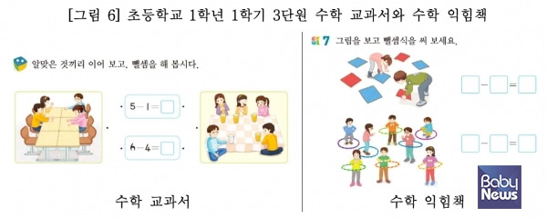 1학년 수학 교과서보다 수학 익힘책이 더 어렵다. ⓒ사교육걱정없는세상