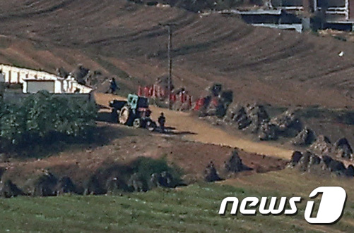 14일 경기도 파주시 오두산 통일전망대에서 바라본 북한 개풍군 마을 일대가 고요하다. 2022.10.14/뉴스1 ⓒ News1 조태형 기자