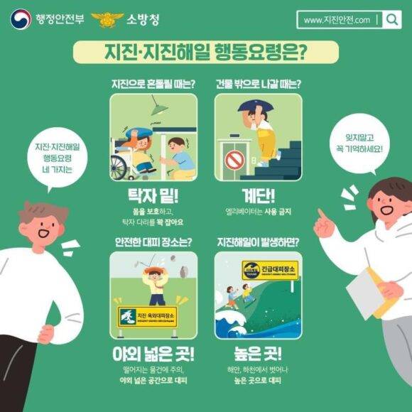 지진대피요령 [자료=국민재난안전포털]