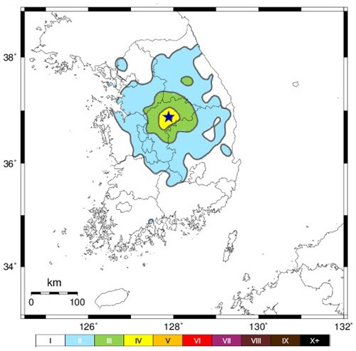 충북 괴산 지진 발생. 사진=기상청 제공