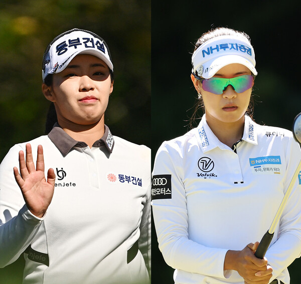 2022년 한국여자프로골프(KLPGA) 투어 SK네트웍스-서경 레이디스 클래식에 출전한 김수지, 박민지 프로. 사진제공=KLPGA