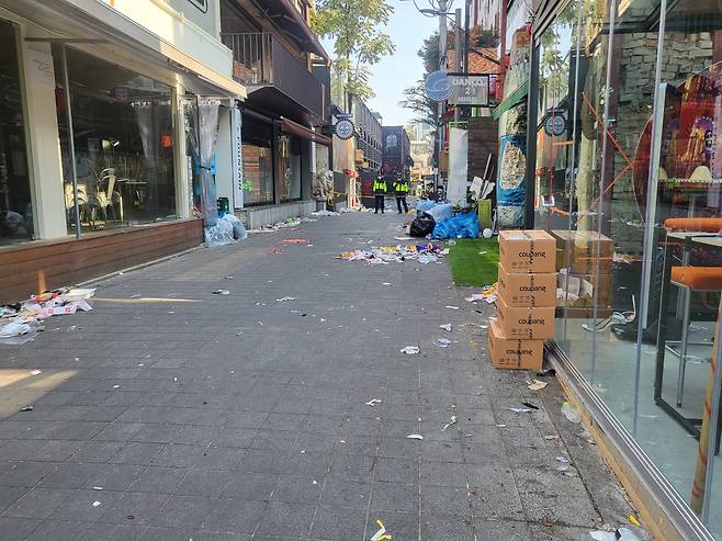 사고가 발생한 이태원 골목 모습 [헤럴드경제DB]