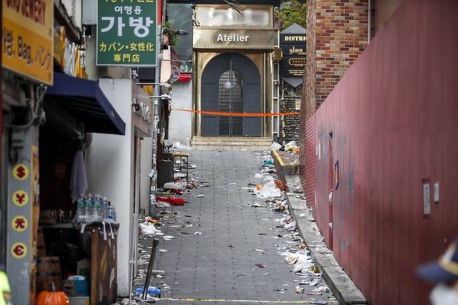 이태원 사고 현장. 뉴시스