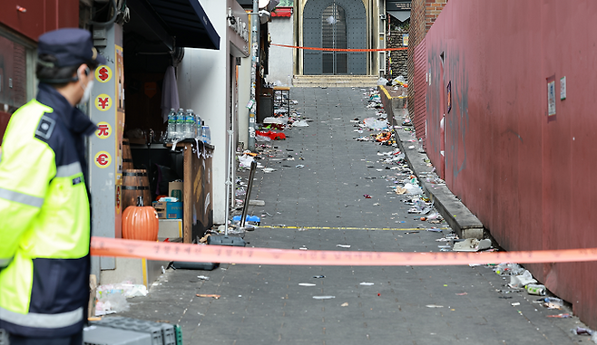 이태원 압사 참사 현장 모습.&nbsp;연합뉴스