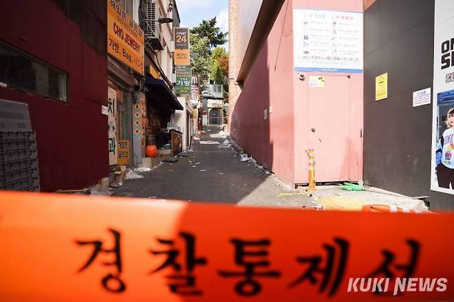 31일 오후 '이태원 압사 사고'가 일어난 서울 용산구 이태원로 거리   쿠키뉴스DB