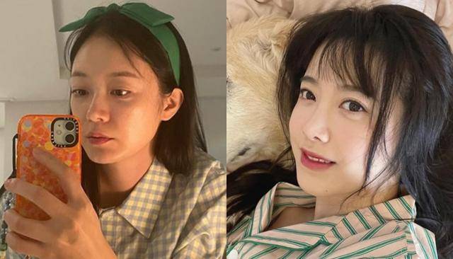 전소민(왼쪽)과 구혜선이 잠옷 패션으로 팬들의 시선을 사로잡았다. 전소민, 구혜선 SNS