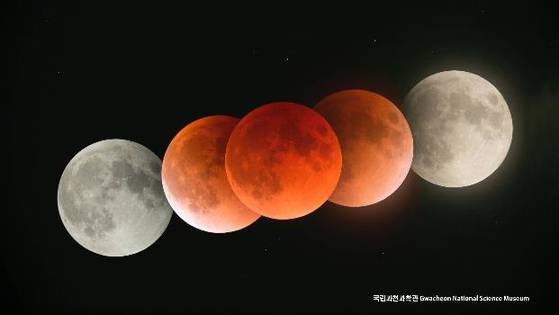 A full lunar eclipse seen in 2018 [GWACHEON NATIONAL SCIENCE MUSEUM]