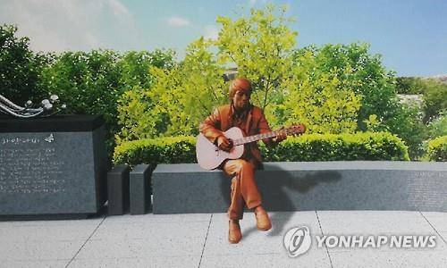 김정호 노래비  (담양=연합뉴스) '하얀 나비'로 잘 알려진 가수 김정호의 외가인 전남 담양에 그의 음악 세계를 조명하는 노래비가 세워졌다. 2015.10.4  [담양군 제공. 재판매 및 DB 금지]